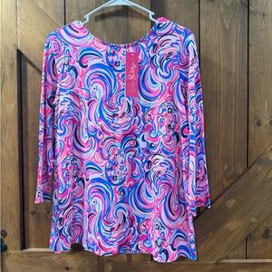 Lilly Pulitzer Pink and Blue Swirl Blouse